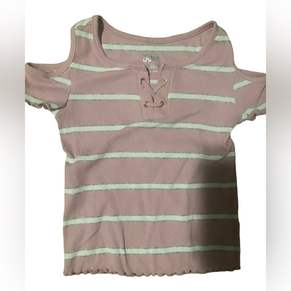 Justice open shoulder crop